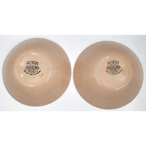 Johnson Brothers Hearts & Flowers Old Granite Cereal Bowls Set of 2 England - Picture 5 of 6
